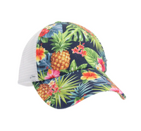 Tropical Print Criss-Cross High Pony C.C. Ball Cap