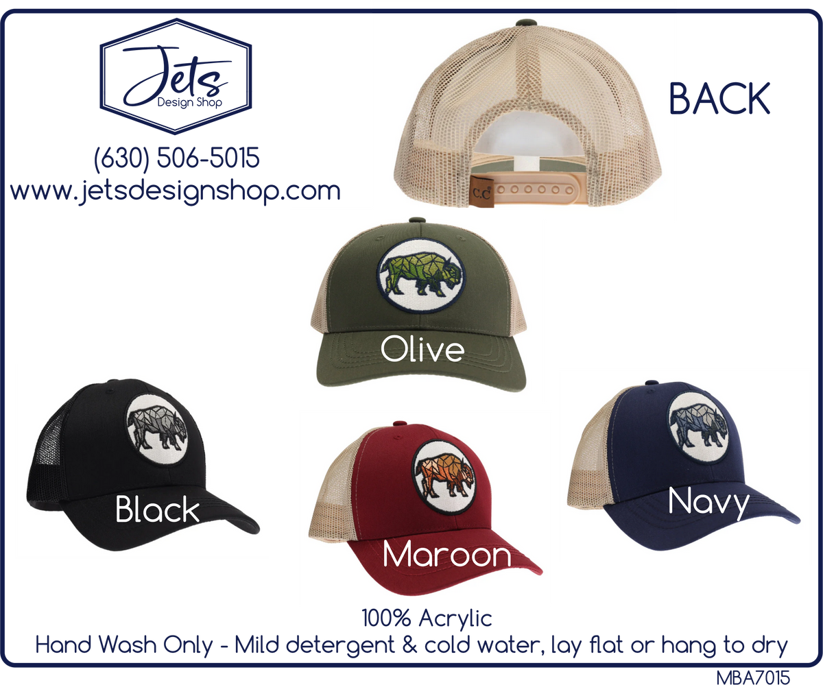 Unisex Embroidered Bull Patch C.C. Trucker Ball Cap