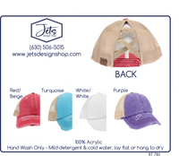 Washed Denim Criss-Cross High Pony C.C. Ball Cap