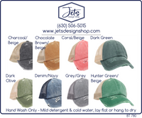 Washed Denim Criss-Cross High Pony C.C. Ball Cap