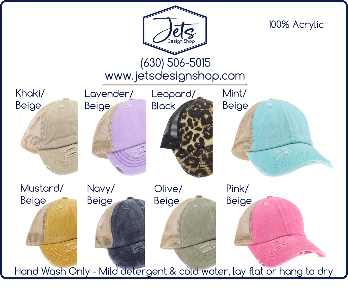 Washed Denim Criss-Cross High Pony C.C. Ball Cap