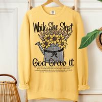 While She Slept God Grew It (Front)